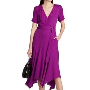 A.L.C. Claire Handkerchief Hem Silk Wrap Dress, Size 4, Pink